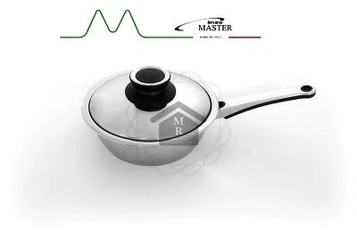 PADELLA CON COPERCHIO ACCIAIO INOX 18/10 MASTER OFFICINE PRANDELLI - Immagine 1 di 4