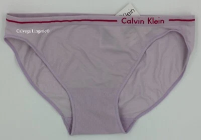 NWT Calvin Klein D2221 Low-Rise Seamless Nylon Bikini, Lilac / Hot Pink (V06), M - Image 1 of 4