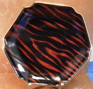 Yamaji Japan "Tiger" schwarz & orange Porzellan Teller 7" - Bild 1 von 7