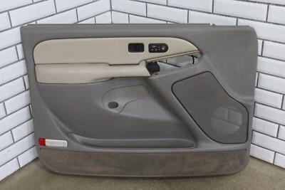 99-02 GMC Yukon / Sierra Left Front Interior Door Trim Panel (Pewter/Shale) - Image 1 of 4