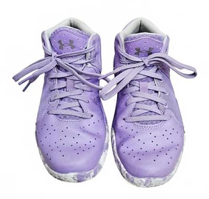 2.5Y or 4W Kids UnderArmour Purple Basketball Sneakers - Picture 1 of 6