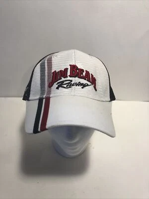 Gorra de béisbol Jim Beam Racing NASCAR Robby Gordon 7 blanca de malla con tirantes OSFA Foto 1 de 4