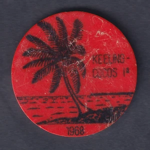Cocos Keeling Islands..  1968 5 Rupees - Red Plastic..  VF - Imagen 1 de 2