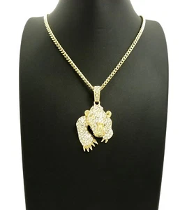 NEU GRIZZLYBÄR ANHÄNGER 24" VERSCHIEDENE KETTEN HIP-HOP HALSKETTEN XZ221 - Bild 1 von 13