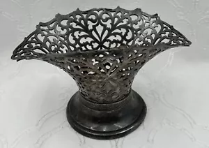 Antique Silver-plated Knickerbocker Silver Co. Wedding Lace Fan Vase 136 - Picture 1 of 11