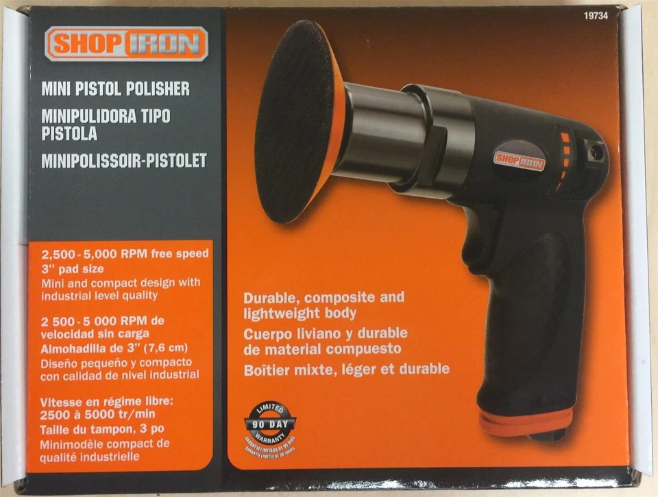SHOP IRON  Pneumatic 3" Mini Air Polishing Buffing Kit 19734 FREE SHIPPING!! - Imagem 1 de 1