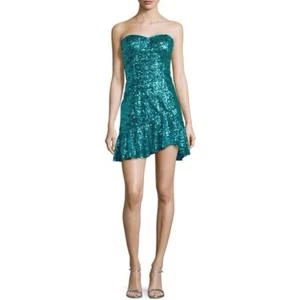 Aidan Mattox Sleeveless Sequin Flare Prom Mini Dress 12 Swiftie Midnight Shimmer - Picture 1 of 16