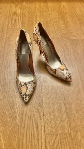 Rachel Roy Leather Snakeskin Spiked Heels 7.5M. - Picture 1 of 10