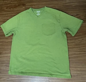 Camiseta Duluth Trading Verde Cola Larga Cuello en V Bolsillo Grande *Mancha - Imagen 1 de 6