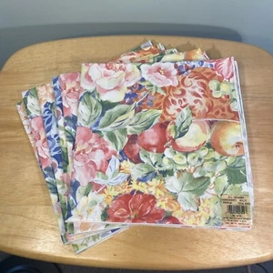 NWT 6 NAPKINS Floral Fruit Spring 100% Cotton WC Designs Vintage Cottage - Picture 1 of 7