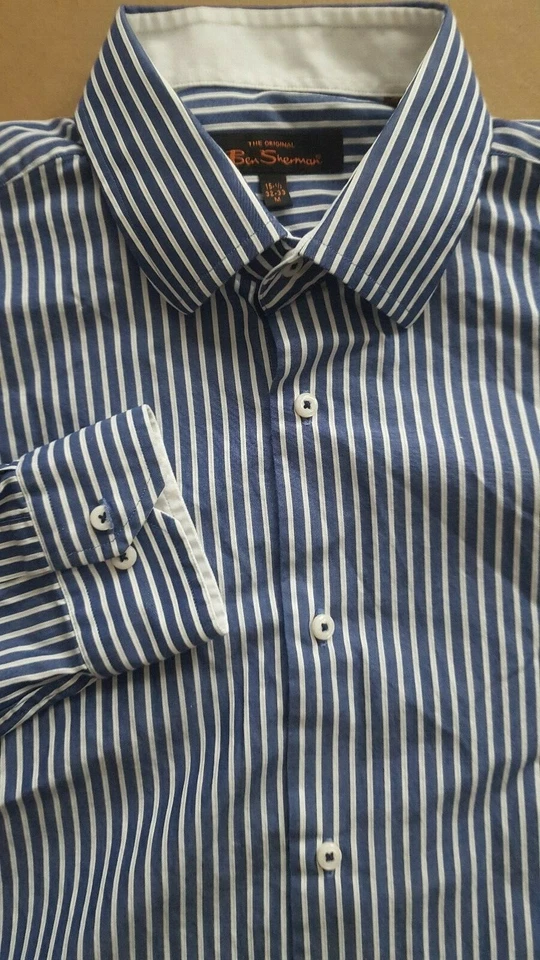 BEN SHERMAN - Camisa informal con botones de calce clásico a medida - 15 1/2 - 32/33 Foto 1 de 4