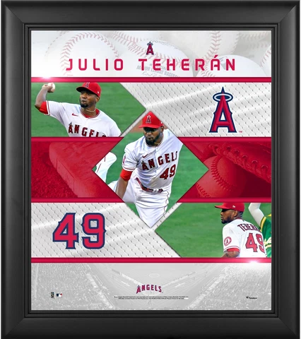 Julio Teheran Los Angeles Angels Framed 15x17 Stitched Stars Collage Cover