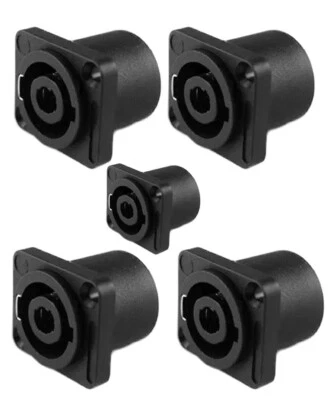 5) FEMALE SPEAKON SPEAKER CABLE 4 WIRE PANEL MOUNT AUDIO CONNECTORS TOTAL OF 5 - Image 1 of 4