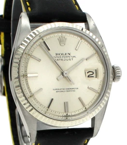 Mens VINTAGE Rolex Oyster Perpetual Datejust Stainless Steel Silver Dial 36mm - Picture 1 of 5