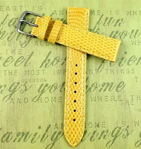 Hadley Roma Damen 18 mm gelb genäht Original Eidechse Uhrenband LS715 - Bild 1 von 7