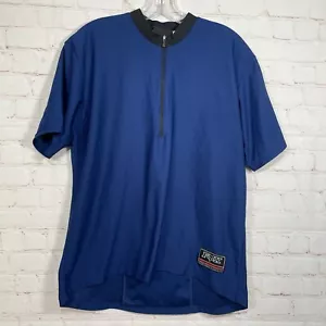 Fox Racing 1/4 Zip Cycling Jersey Mens Size Large Blue Back Pocket Bike - Picture 1 of 11