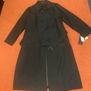 New Mens Nautica Black Belted Trench Coat Size 42T MSRP 275.00 - Picture 1 of 6