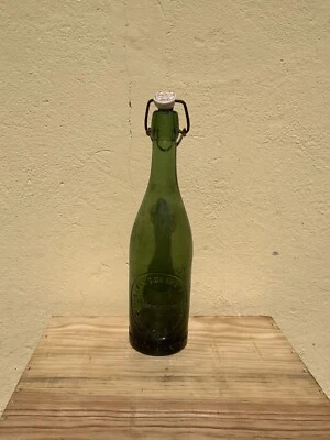 Bouteille ancienne Limonade verre soufflé 19eme antique glass bottle Teysseire - Photo 1/4