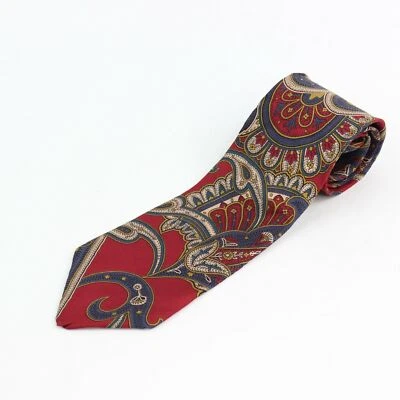 Corbata de cuello para hombre Claybrooke roja cachemira hecha a mano Foto 1 de 4