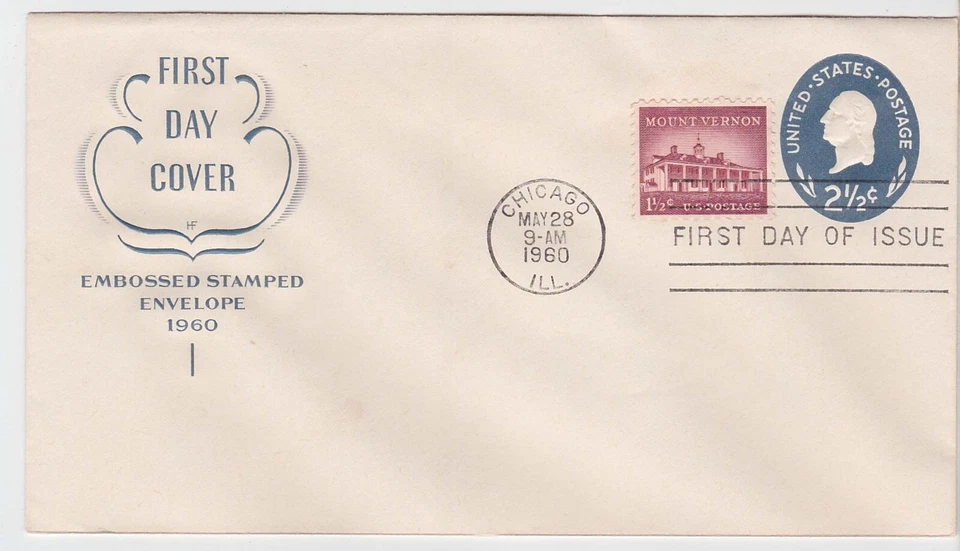 TurtlesTradingPost - George Washington Envelope #U542 FDC 1960- House of Farnam - Image 1 of 1