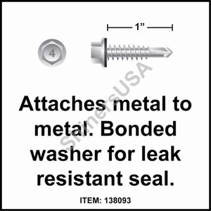 (2500) Vite inox autoperforante 410 14-14x1 TEK 3 con rondella incollata 138093 - Foto 1 di 1