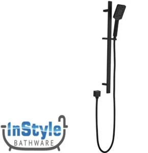 New-Eden Range- Square Sliding Shower Set- MATT BLACK - Picture 1 of 3