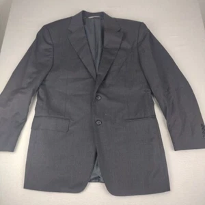 Canali Italy Wool Sport Coat Blazer Men 50R Black Suit Jacket Two Button - Picture 1 of 12
