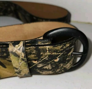 Mossy Oak Camo Leather Metal Buckle Belt = XXL 62" Long Unisex Accessory - Picture 1 of 3