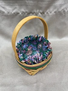 Longaberger 1998 Small Easter Basket Colorful Easter Egg Fabric Liner - Picture 1 of 13