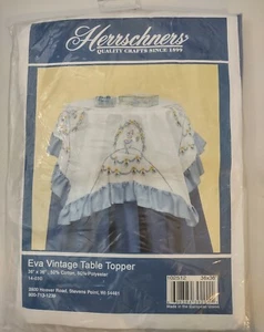 Herrschners Eva Vintage Table Topper Stamped Embroidery Kit 36" x36" #14-030 - Picture 1 of 5