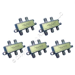 5 Leviton 900 MHz 4-Way Coaxial F-Type Connector Video Adapter Splitters 40987-4 - Picture 1 of 5