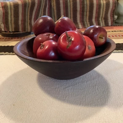 Уникальный безделушка наполнитель двери вход маленький изящный черный деревянный винтажная чаша 6,5 «x 6,5» - Изображение 1 из 4