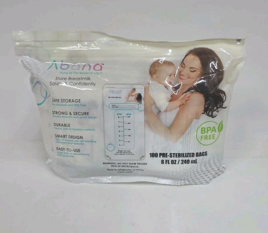 Bolsas de almacenamiento Abana x100, leche materna preesterilizada, leche extractora para bebés Foto 1 de 3