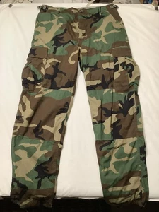 USGI BDU Cargo Pants Medium Long Woodland Camo Ripstop Hot Weather 90s Vintage - Picture 1 of 13