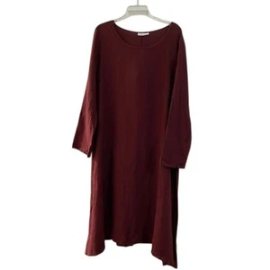 Bryn Walker Burgunderrot Leinen Pullover Damen Kleid Größe Extra Large Lagenlook - Bild 1 von 10