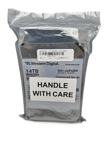 WD SURVEILLANCE 14TB 3.5" SATA DRIVE 7200RPM 512MB WD142PURP -RECERTIFIED SEALED - Picture 1 of 2