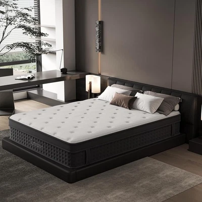 Double Mattress, 26cm Thick Hybird Mattresses in a Box, Gel Memory Foam Hybrid M - image 1 of 4