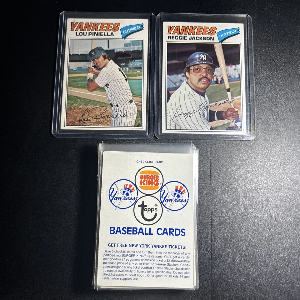 1977 Topps Burger King Yankees Equipo Set Completo Lou Piniella Incluido. 24 tarjetas Foto 1 de 4