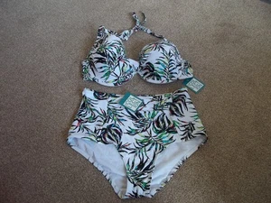 DEBENHAMS THE COLLECTION SCHÖNES MEHRBLÄTTRIGES TWIST-BIKINI-OBERTEIL 38 DD UNTERTEIL GRÖSSE 12 - Bild 1 von 7