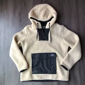 Eddie Bauer Fleece Pullover Women’s S Cream Black Chilali Hooded Fleece Anorak - Picture 1 of 7