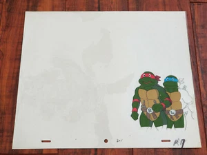 Teenage Mutant Ninja Turtles TMNT Raphael & Leonardo Animation Production Cel - Bild 1 von 8