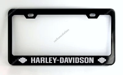HARLEY DAVIDSON Black License Plate Frame - Powder Coated Metal - Image 1 of 2