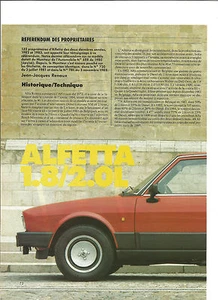 ESSAI ARTICLE PRESSE REPORTAGE 1985 ALFA ROMEO ALFETTA 2.0 16 PAGES - Picture 1 of 1