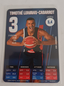 SLAM DECK Card Card Timothé LUWAWU-CABARROT Team France Basketball