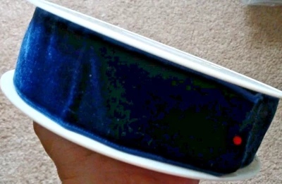 vtg velvet millinery rayon ribbon France 1.5" x 10 m NOS Spool Navy Soft HTF - Image 1 of 4