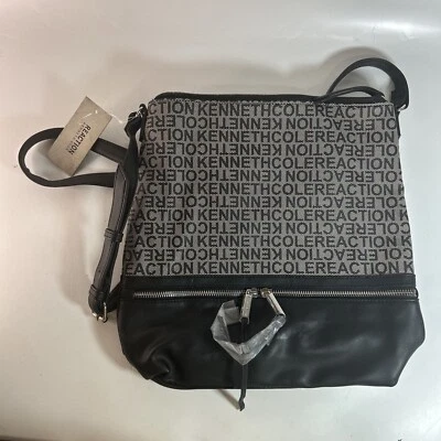 Bandolera grande Kenneth Cole Reaction negra ilimitada SM estampado de estado NUEVA Foto 1 de 4