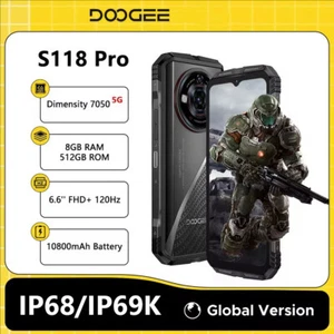 Global DOOGEE S118 Pro 5G Rugged Phone Dimensity 7050 10800mAh 120Hz 108MP NFC - Picture 1 of 14