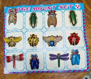 Juego de dos alfileres de hojalata de colección para montaje de insignia insecto + llanero solitario Japón Nuevo de Lote Antiguo - Imagen 1 de 4
