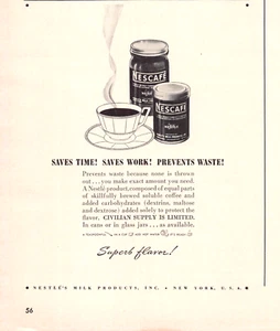 Nescafe Instant Coffee Nestlé Milk Products Inc New York Vtg Magazine Print Ad - Picture 1 of 1