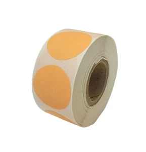2.5" Round Yellow Beige Thermal Direct Printer Dots Labels Stickers 500 (10 Rls) - Bild 1 von 4